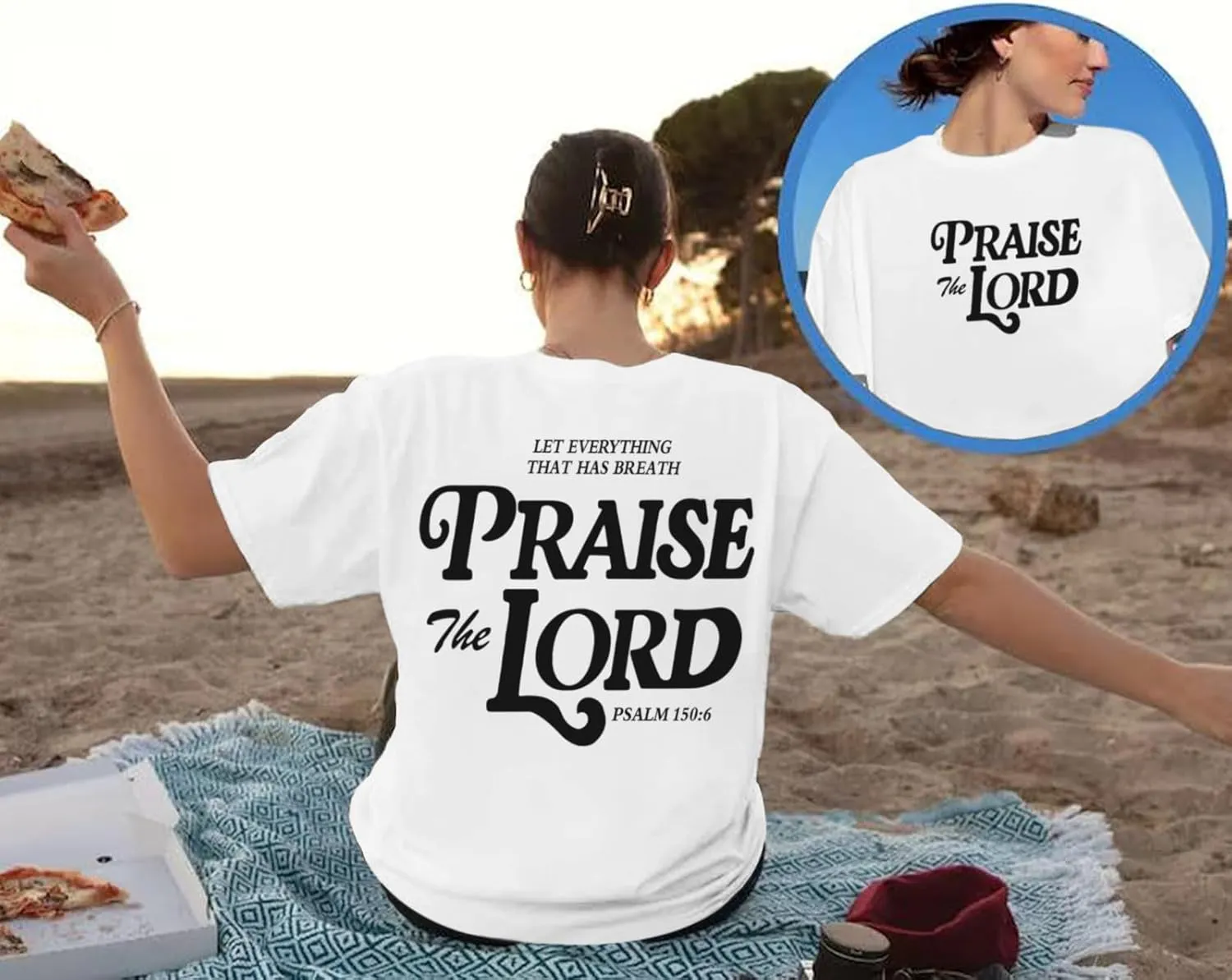 Oversized Christian Shirts for Women Praise The Lord T-Shirt Religious Bible Verse Tshirt God Jesus Shirt Graphic Tee