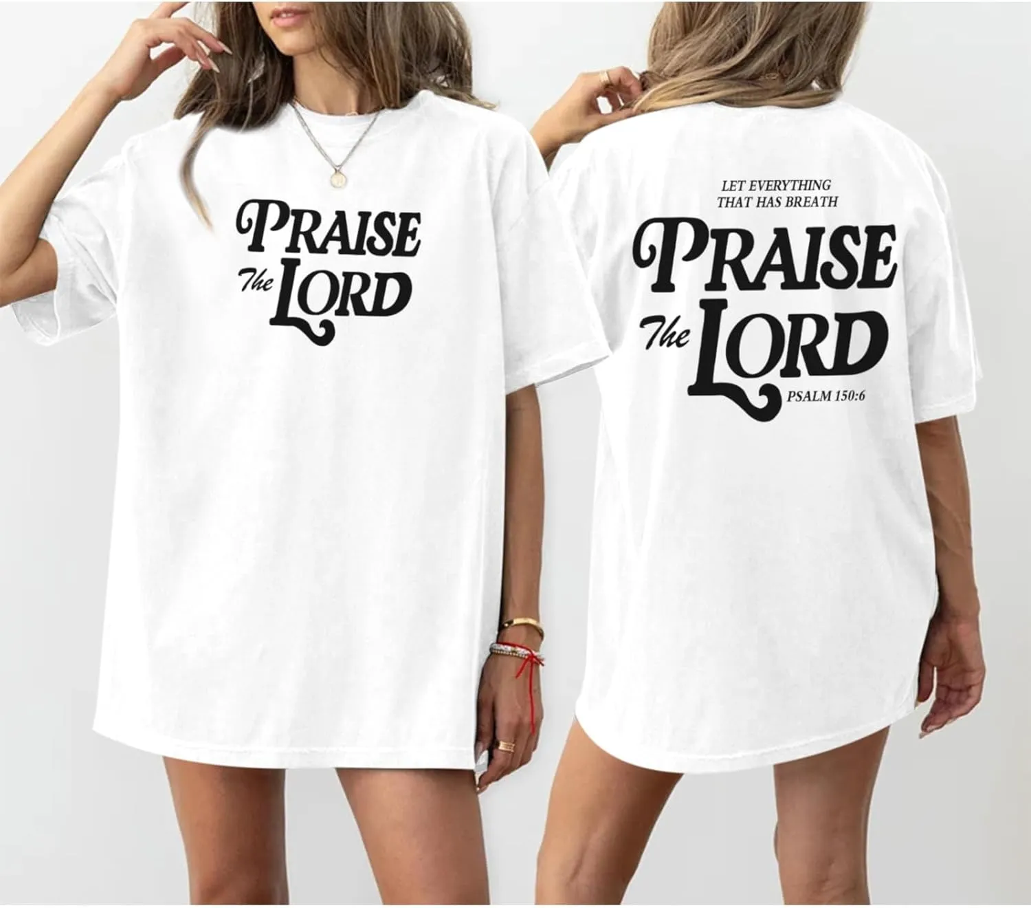 Oversized Christian Shirts for Women Praise The Lord T-Shirt Religious Bible Verse Tshirt God Jesus Shirt Graphic Tee