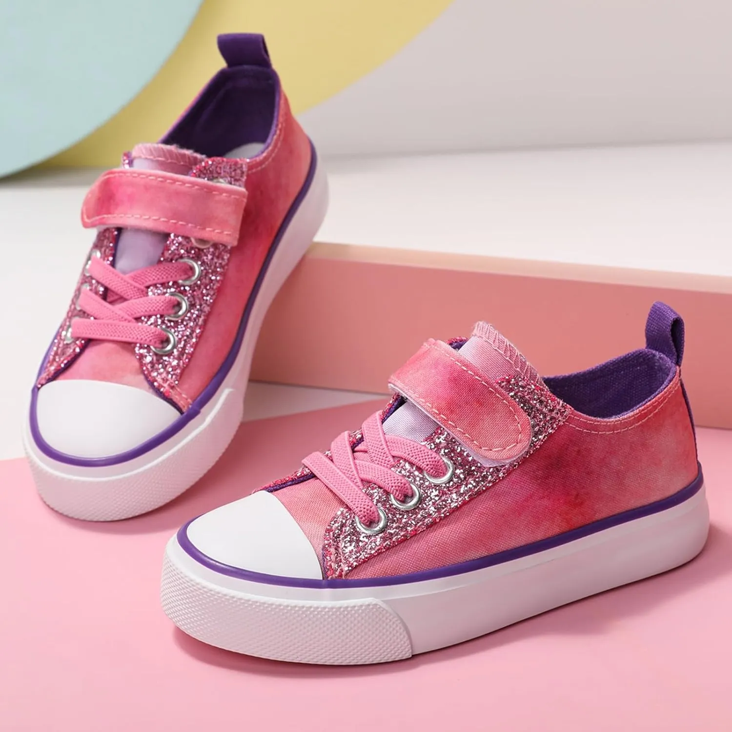 PATPAT Toddler Kid Canvas Sneaker Boys and Girls Dazzling Colors Sneakers Toddler Little Kid Big Kid Sneakers Shoes