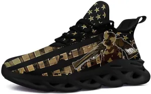 Patriotic Veterans Casual Sneaker American Flag Jogging Running Shoes Breathable Walking Flat Shoe for Men Women