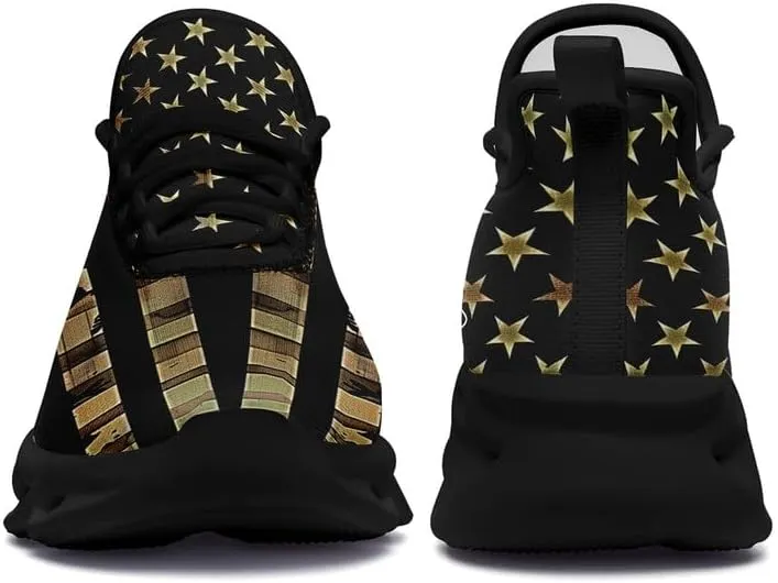 Patriotic Veterans Casual Sneaker American Flag Jogging Running Shoes Breathable Walking Flat Shoe for Men Women