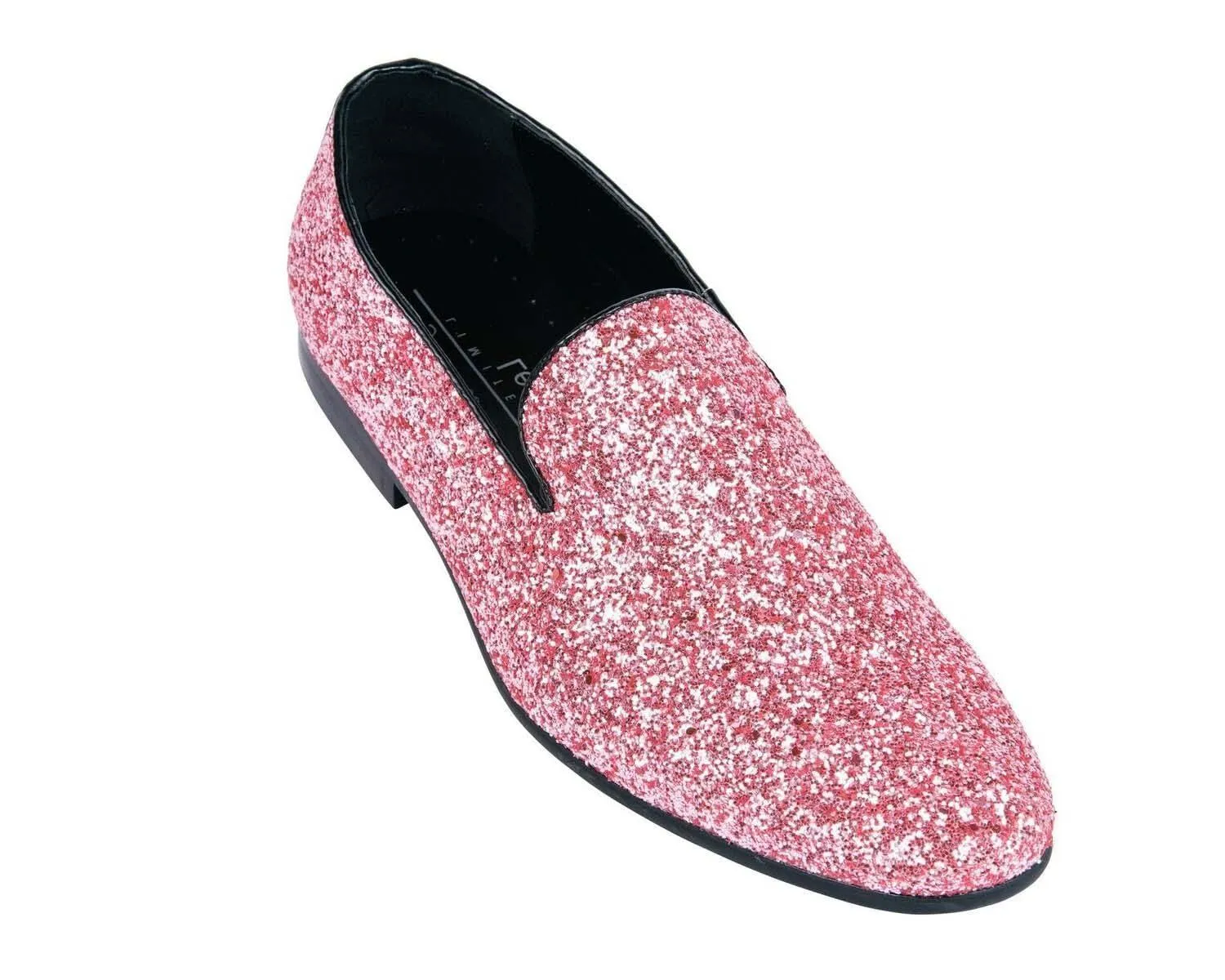 Pink Sparkle Slip On Men's  Shoes