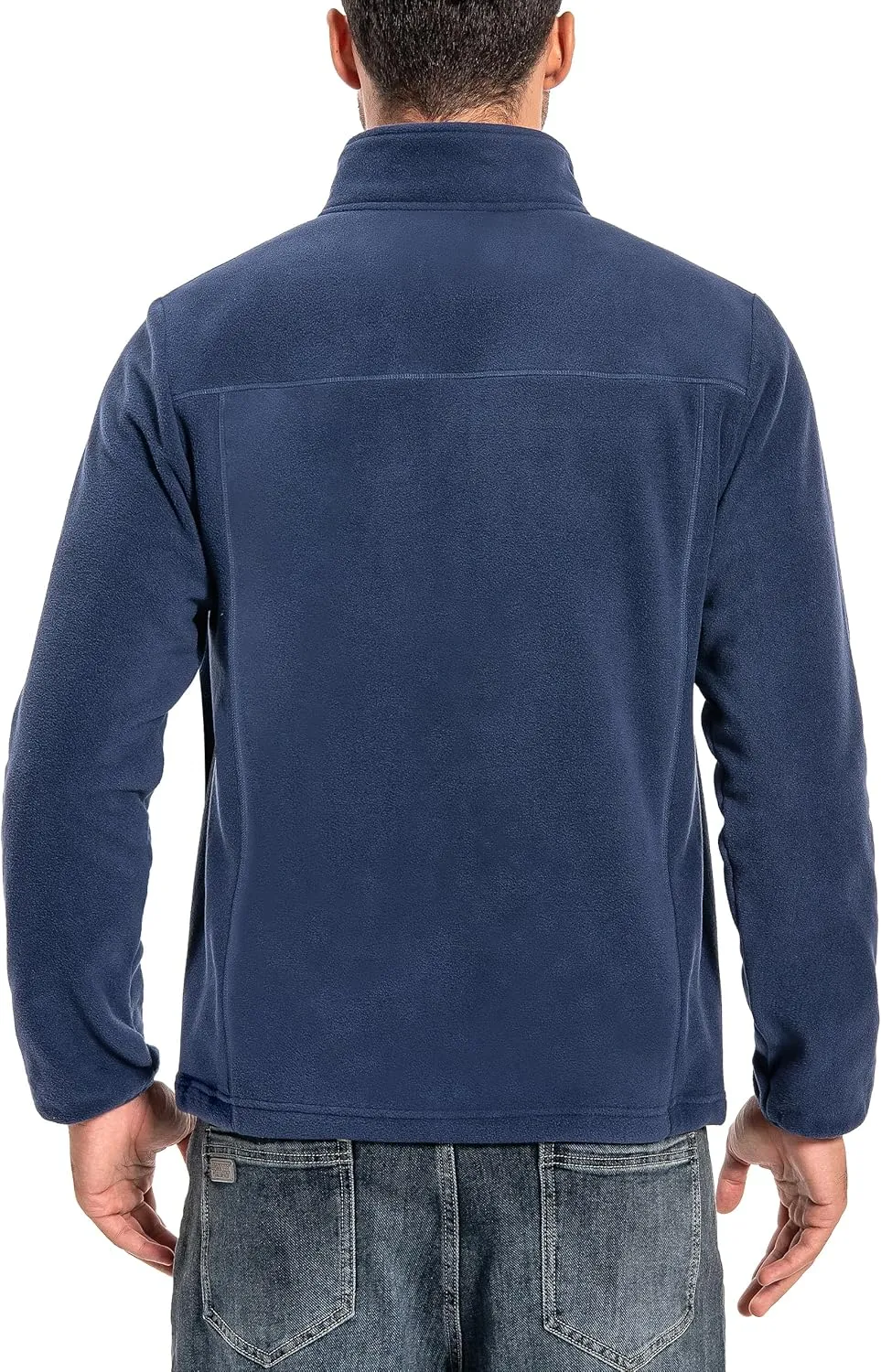 Pioneer Camp Men's Lightweight Polar Fleece Jacket Full Zip Antistatic Casual Coat Soft Warm Outwear with Zipper Pockets