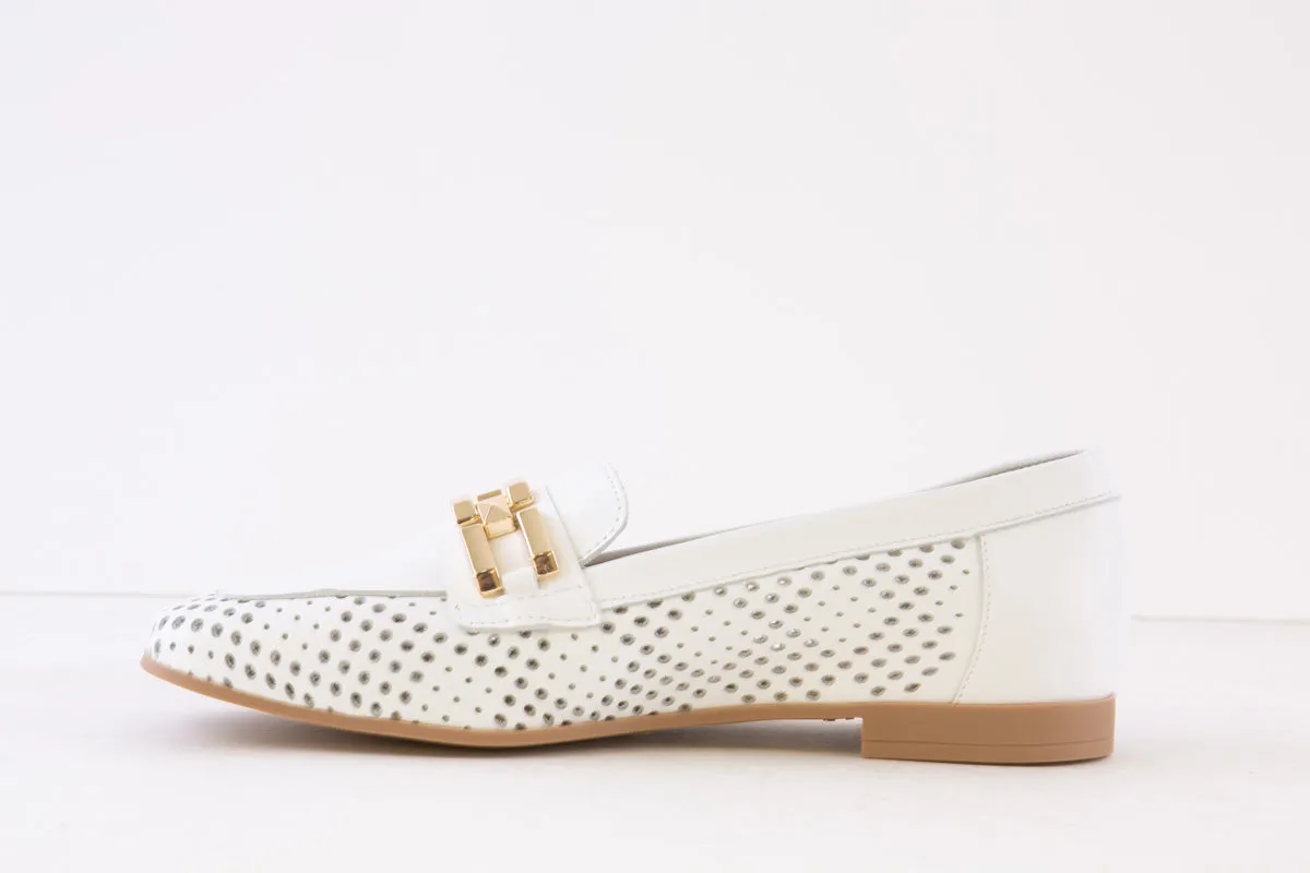 PITILLOS - 5644 FLAT FASHION LOAFER - WHITE