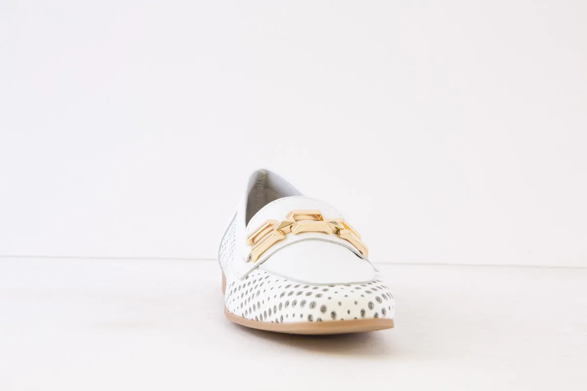 PITILLOS - 5644 FLAT FASHION LOAFER - WHITE