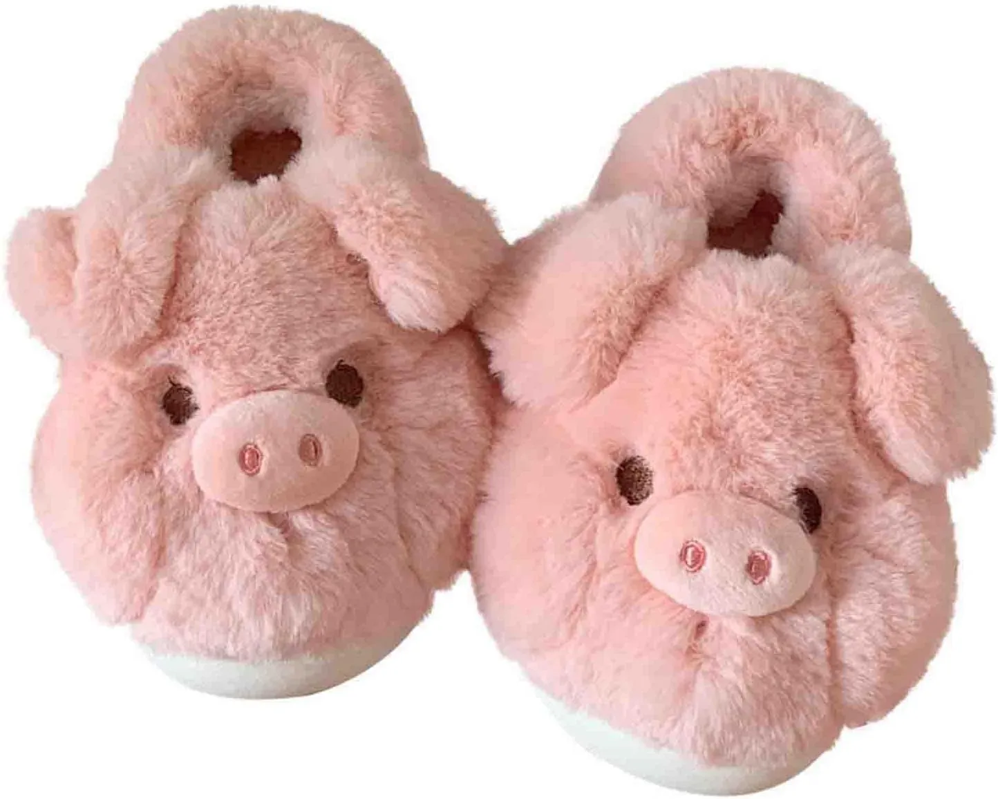Plush Pink Pig Slippers Novelty Animal Cute Soft House Shoes Fluffy Warm Slippers Cartoon Gifts for Birthday Christmas