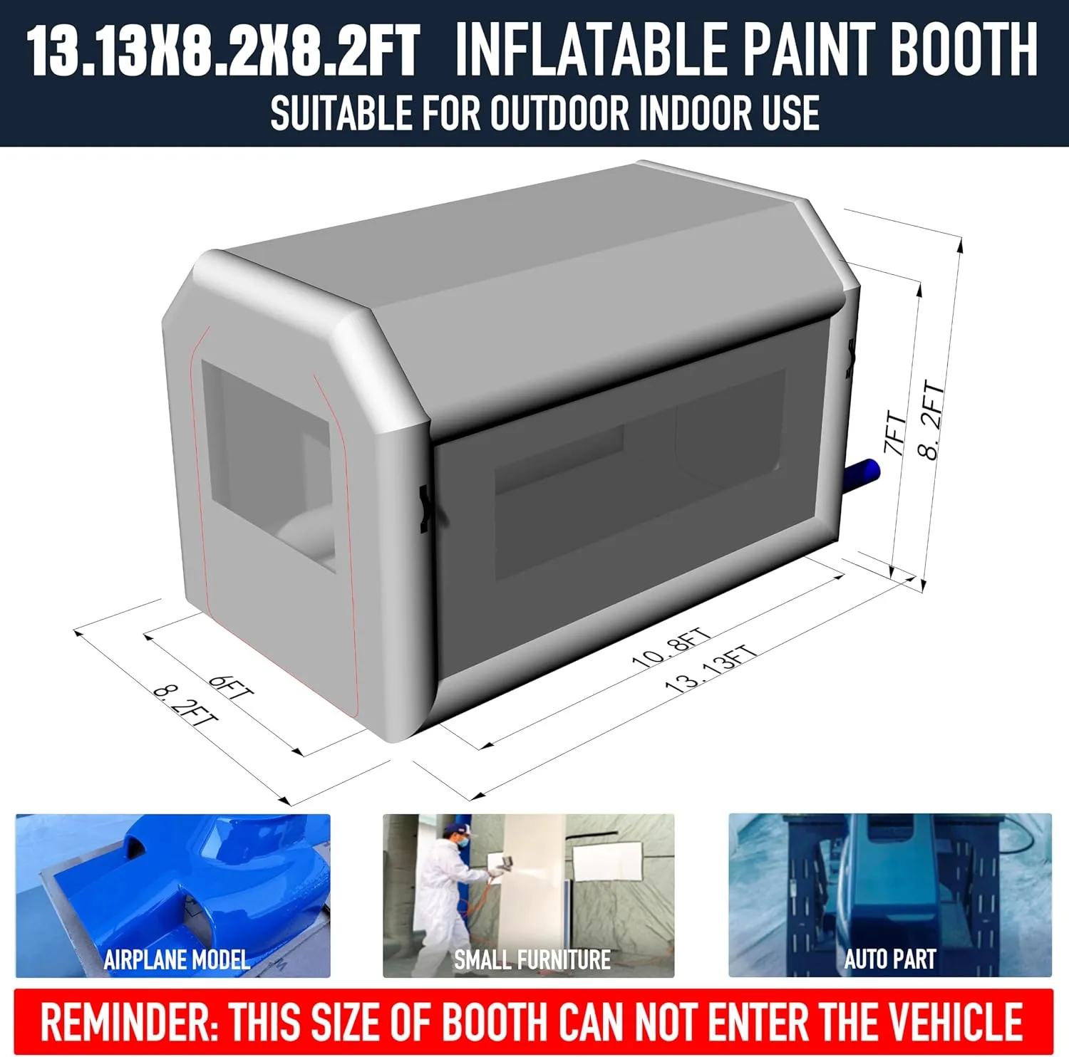 Portable Inflatable Paint Booth Tent with One Blower 550W Inflatable Spray Paint Booth with Air Filter System, Blow Up Paint Booth