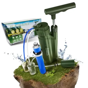 Portable Water Filter Pump, Water Filtration System Survival with 0.0001 Micron RO Membrane, 3 Filter Stages, Water Purifier for Hiking, Camping, Emergency, and Outdoor Activities