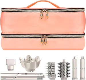 Portable Waterproof Travel Carrying Case for Shark Flexstyle Styler/Hair Dryer, Double Layer Storage Bag for Dyson Airwrap and Hair Styler Attachments, Bag Only (Caral)