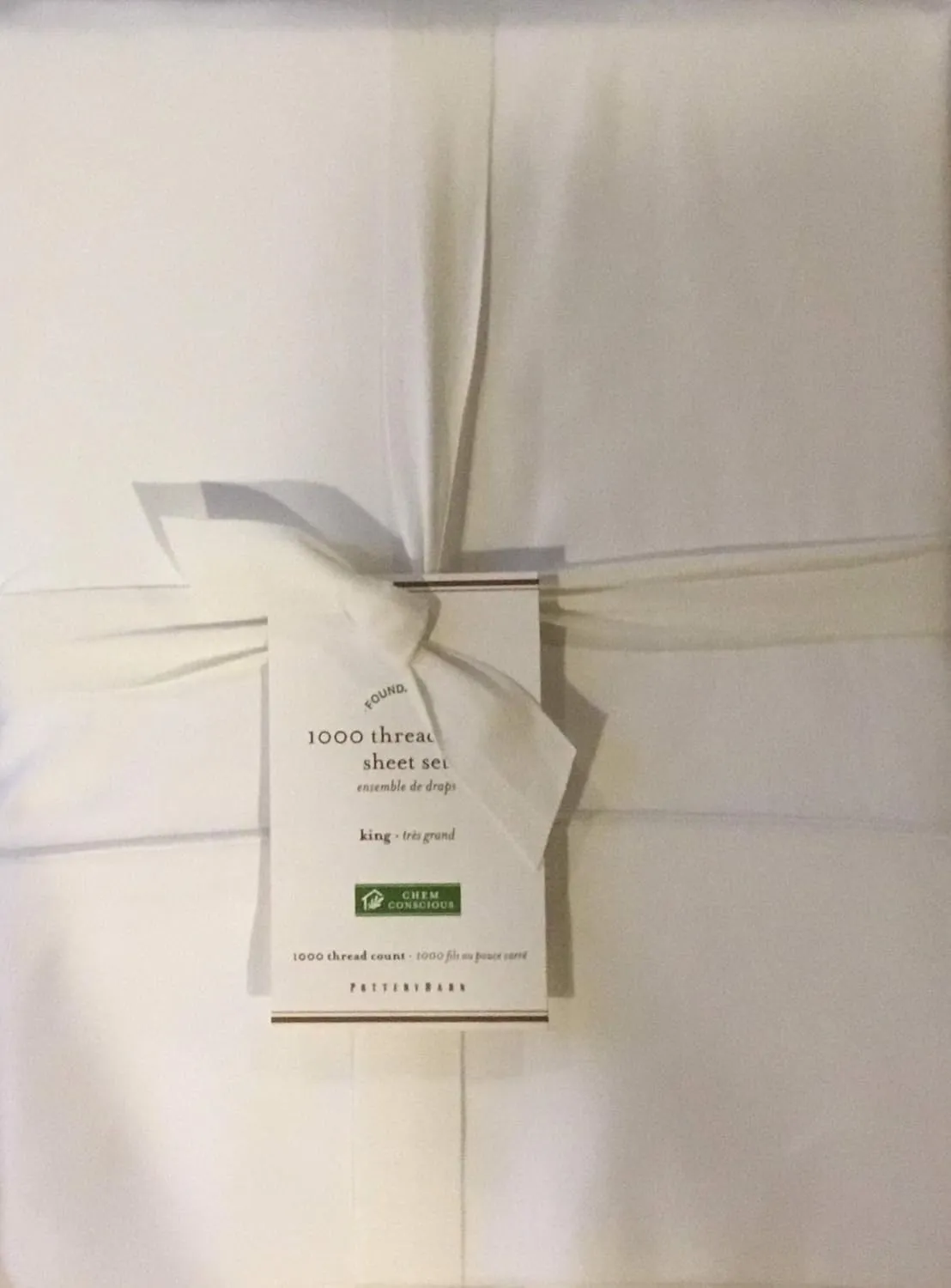 Pottery Barn 1000 Thread Count Sateen Sheet Set~King~*White*~