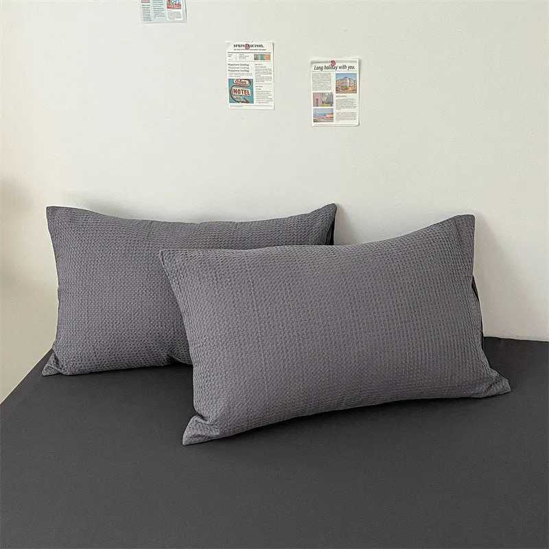 Premium Waffle Weave Breathable Cotton Bed Sheet Set