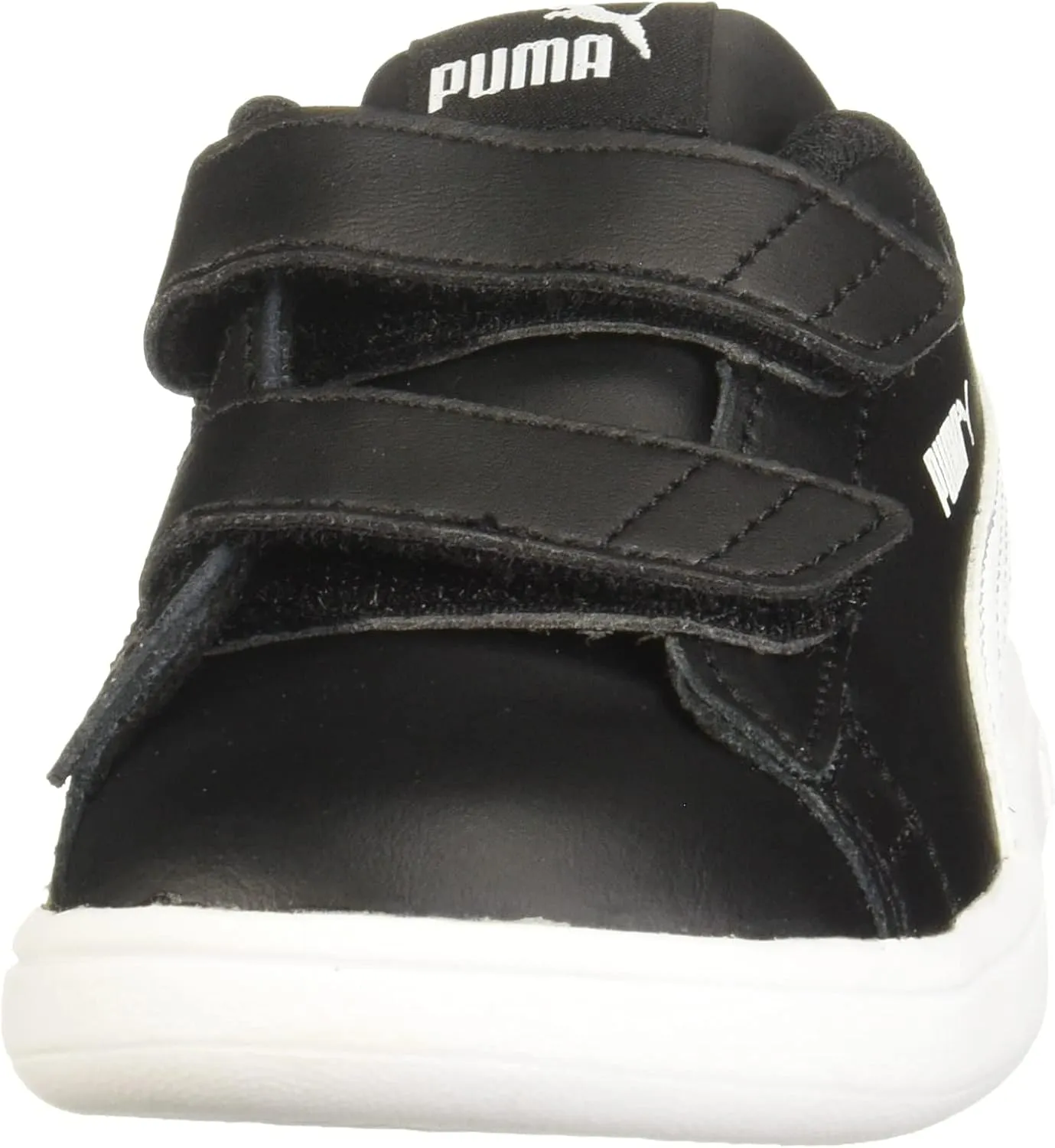 PUMA Girls' Smash V2 Hook and Loop Sneaker, Elderberry-Indigo-Silver-White, 2 M US Little Kid