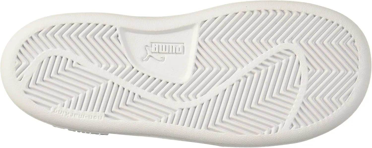 PUMA Girls' Smash V2 Hook and Loop Sneaker, Elderberry-Indigo-Silver-White, 2 M US Little Kid