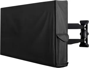 PureFit Outdoor TV Cover 55-58 inch Weatherproof Waterproof for Outside, TV Covers Protector Enclosure for Flat Screen TVs, Fits up to 55"W x 35"H x 5.5"D, Black