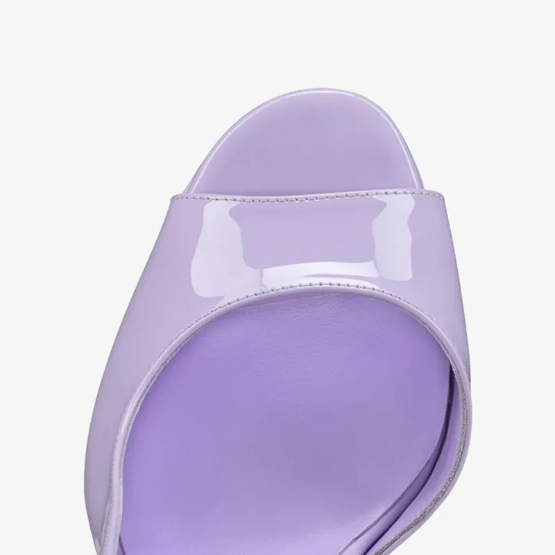 Purple Patent Leather Peep-Toe Pump