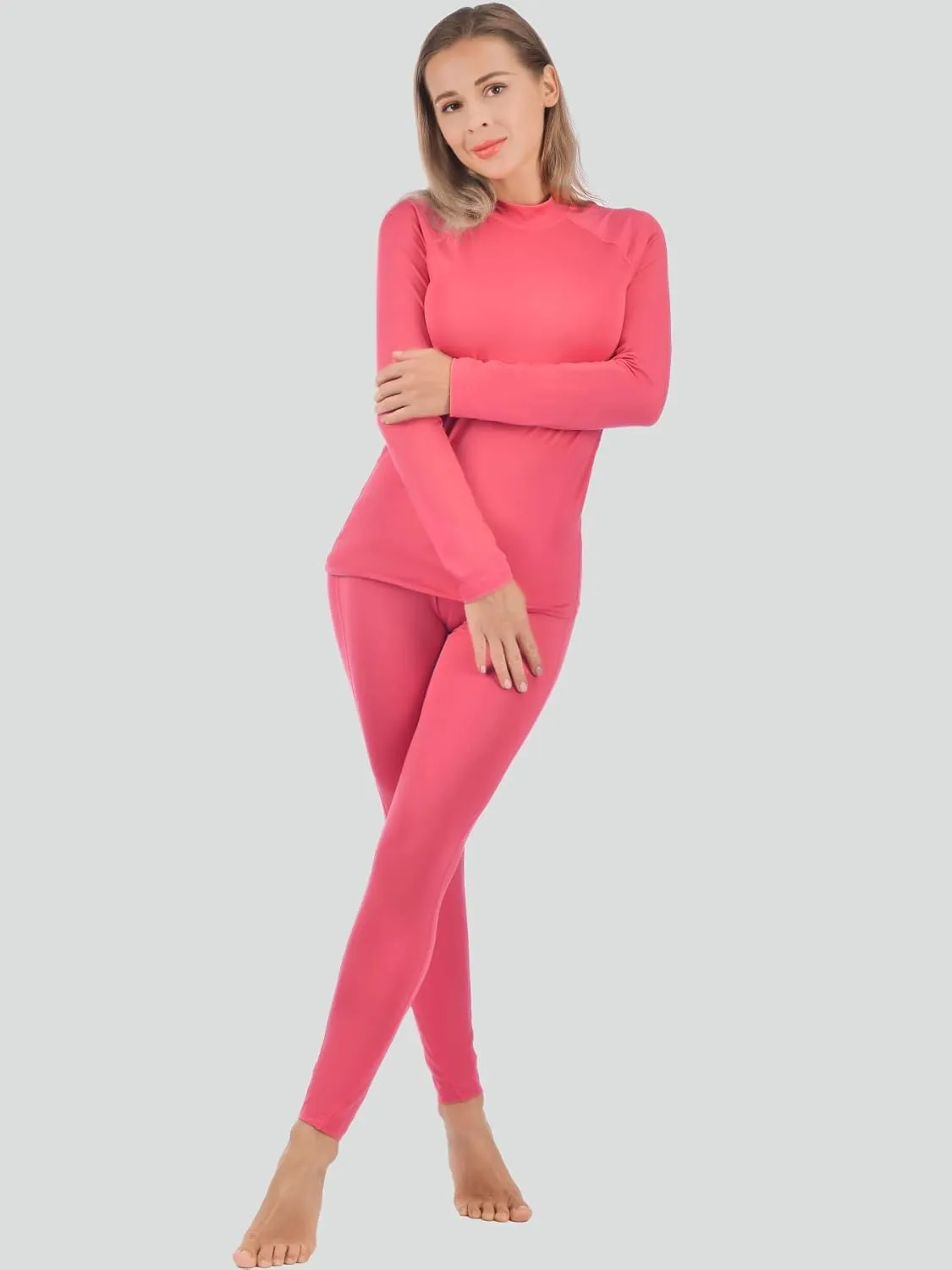 qualidyne Thermal Underwear for Women Long Johns Ultra-Soft Base Layer Pajama Set Winter Cold Weather Top and Bottom