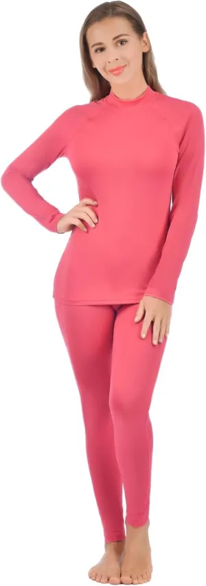 qualidyne Thermal Underwear for Women Long Johns Ultra-Soft Base Layer Pajama Set Winter Cold Weather Top and Bottom