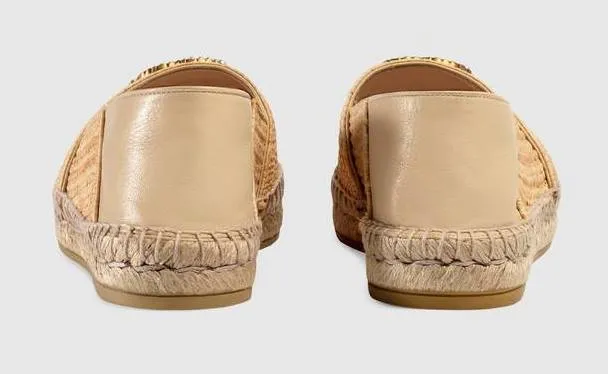 Raffia Espadrille with Double G