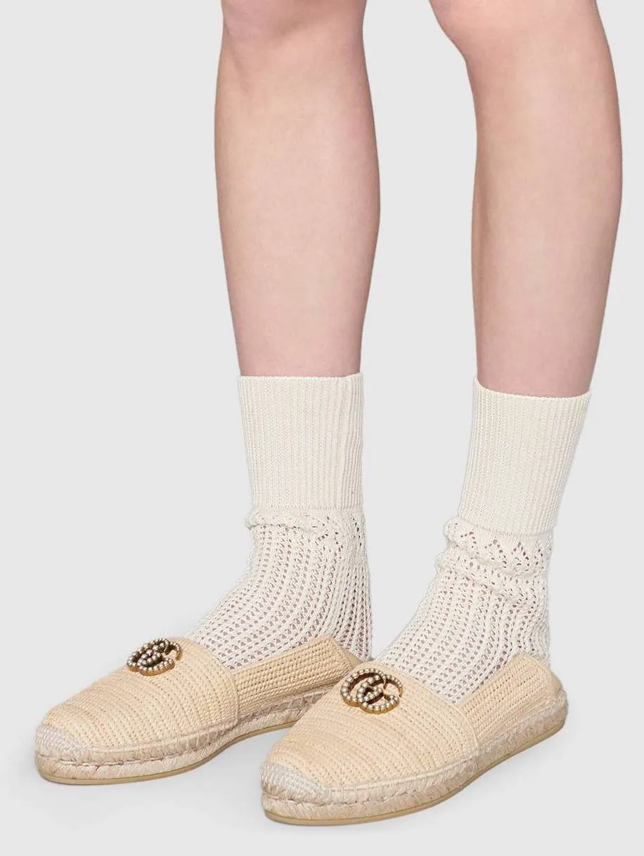 Raffia Espadrille with Double G
