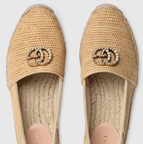 Raffia Espadrille with Double G