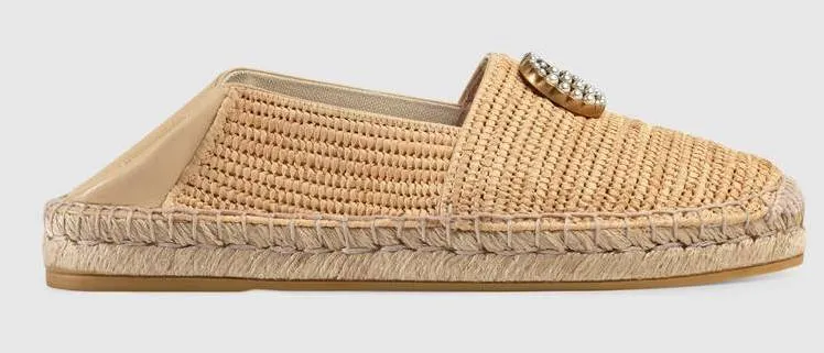 Raffia Espadrille with Double G