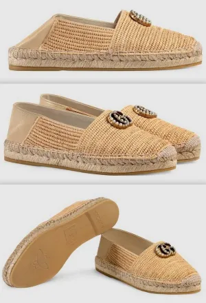 Raffia Espadrille with Double G