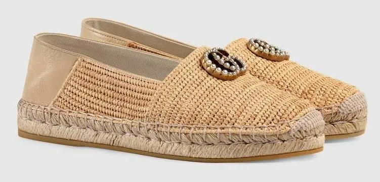 Raffia Espadrille with Double G
