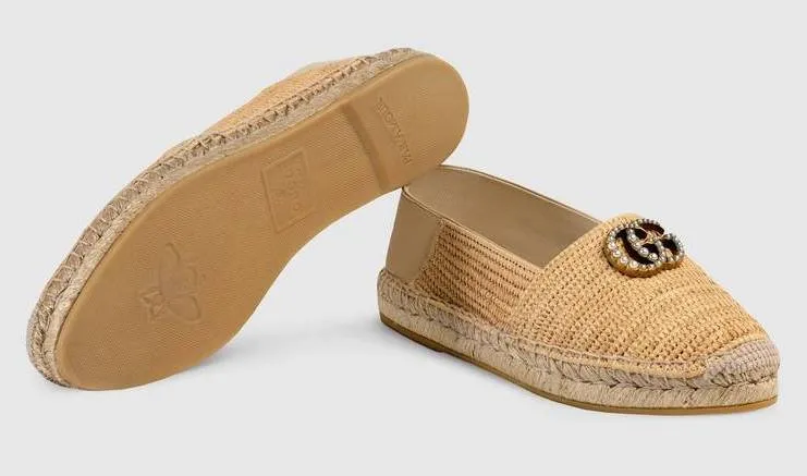 Raffia Espadrille with Double G
