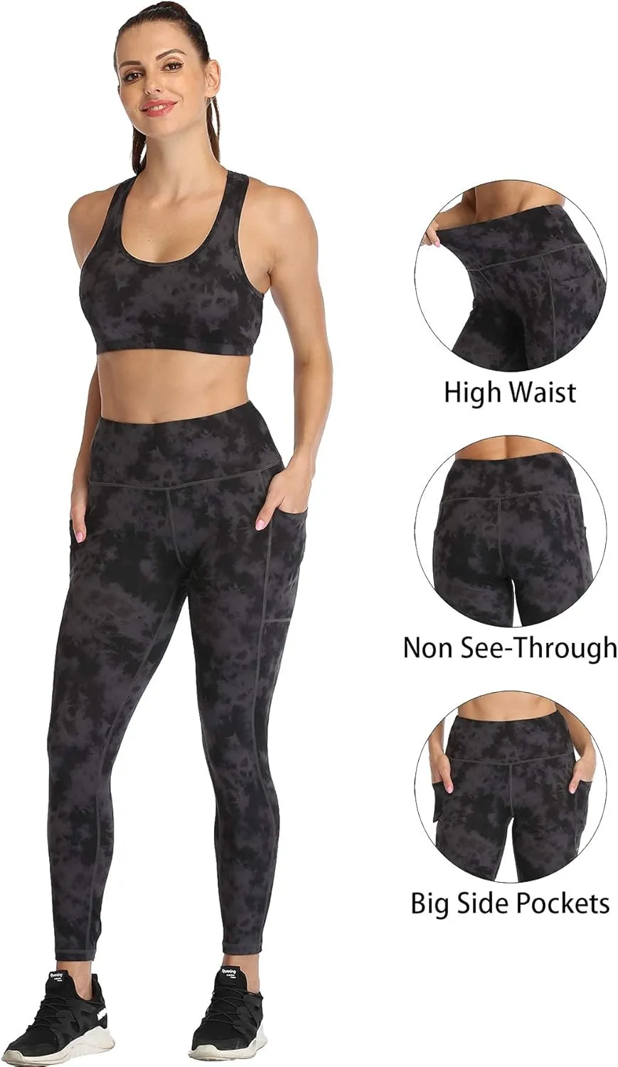 RAYPOSE Womens Workout Capri Leggings for Women with Pockets Plus Size Basic Pants Yoga Gym Casual Summer