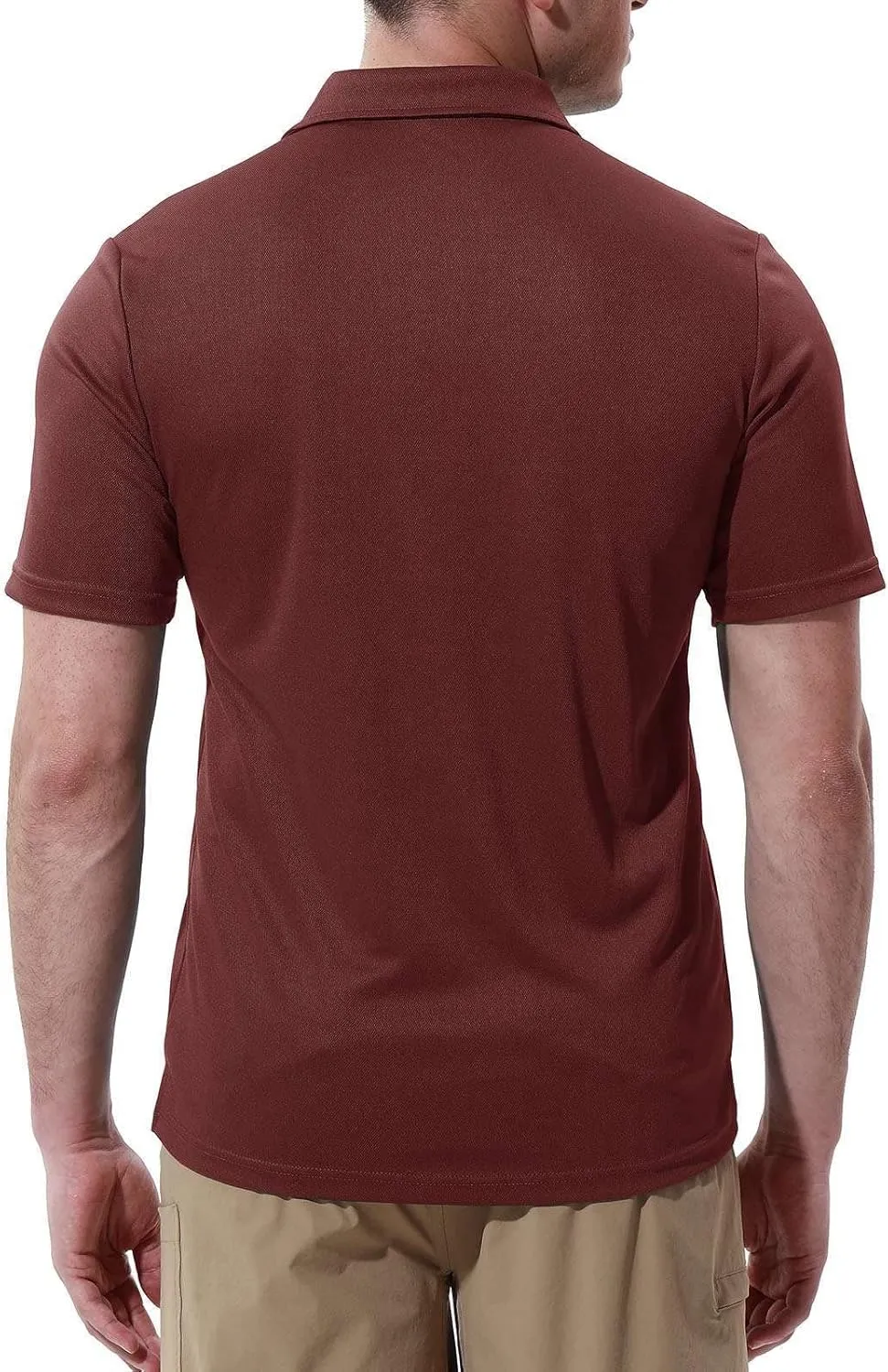 Rdruko Men's Polo Shirts Short Sleeve Quick Dry Outdoor Golf Sports Shirts with Pocket
