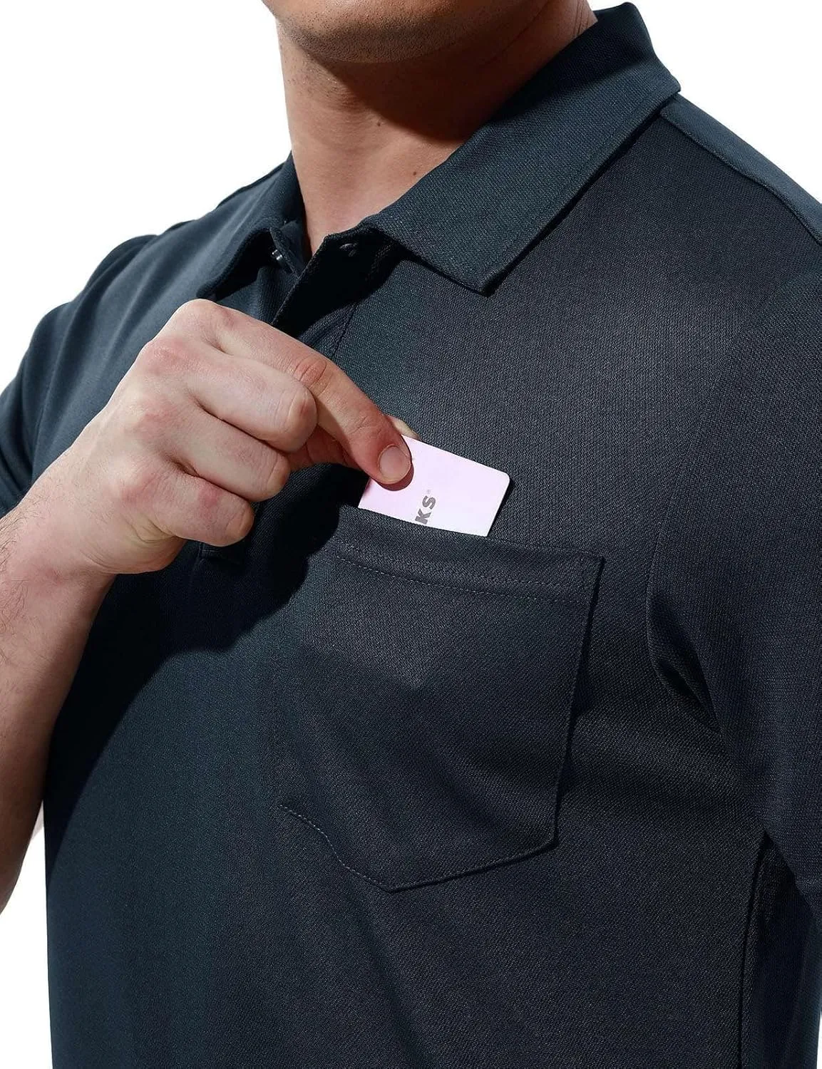 Rdruko Men's Polo Shirts Short Sleeve Quick Dry Outdoor Golf Sports Shirts with Pocket
