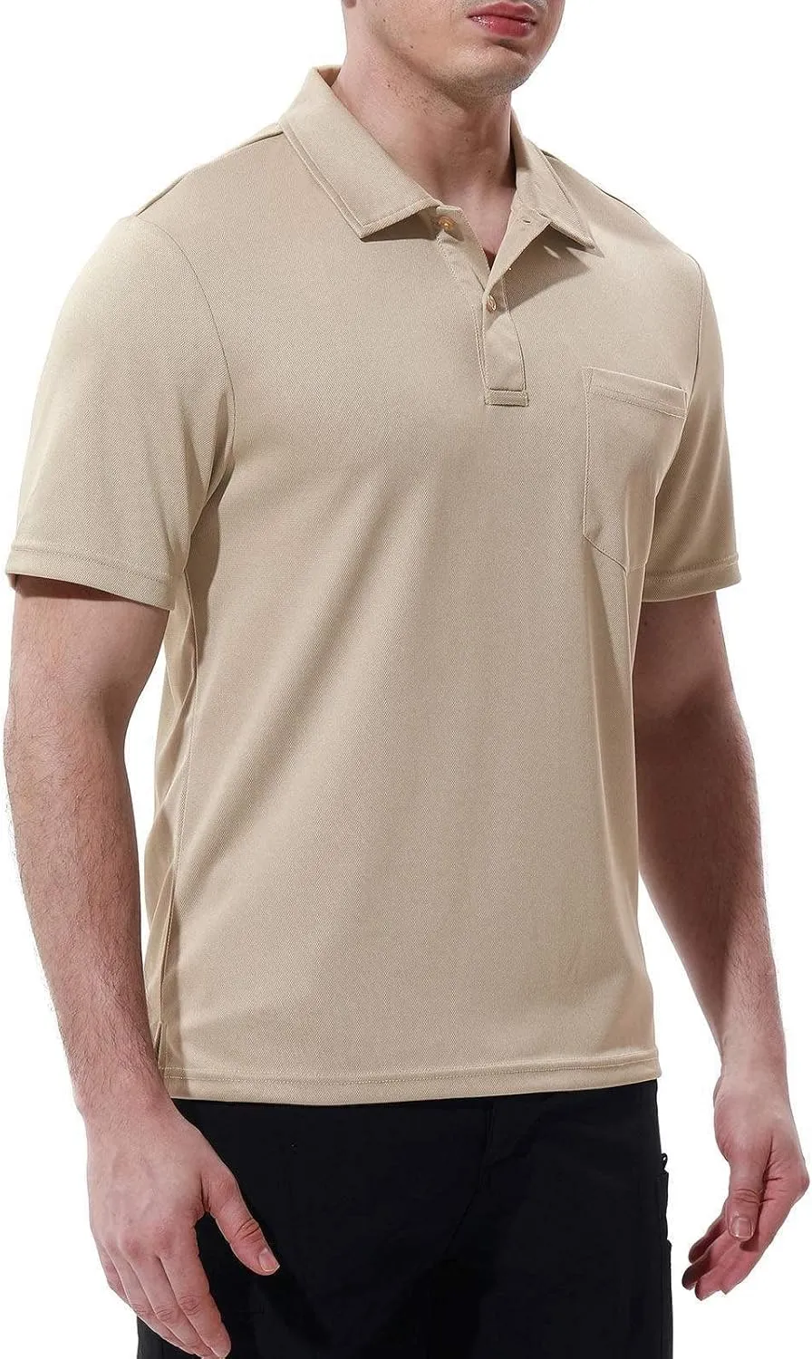 Rdruko Men's Polo Shirts Short Sleeve Quick Dry Outdoor Golf Sports Shirts with Pocket