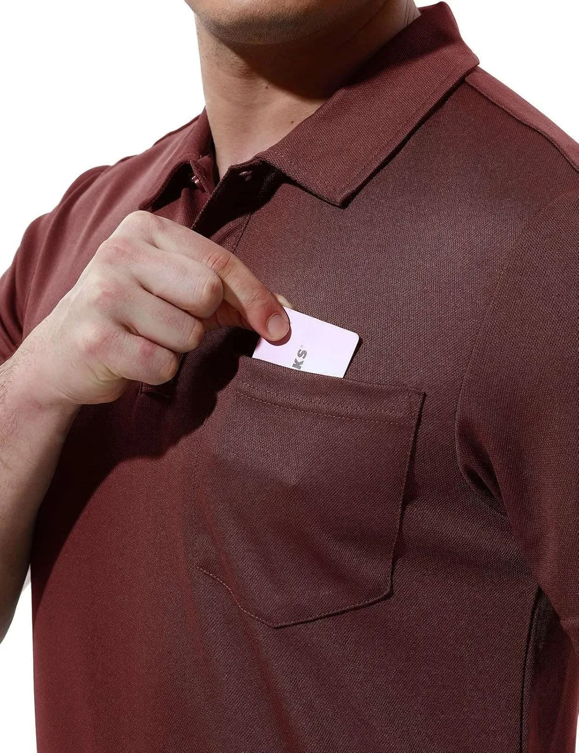 Rdruko Men's Polo Shirts Short Sleeve Quick Dry Outdoor Golf Sports Shirts with Pocket