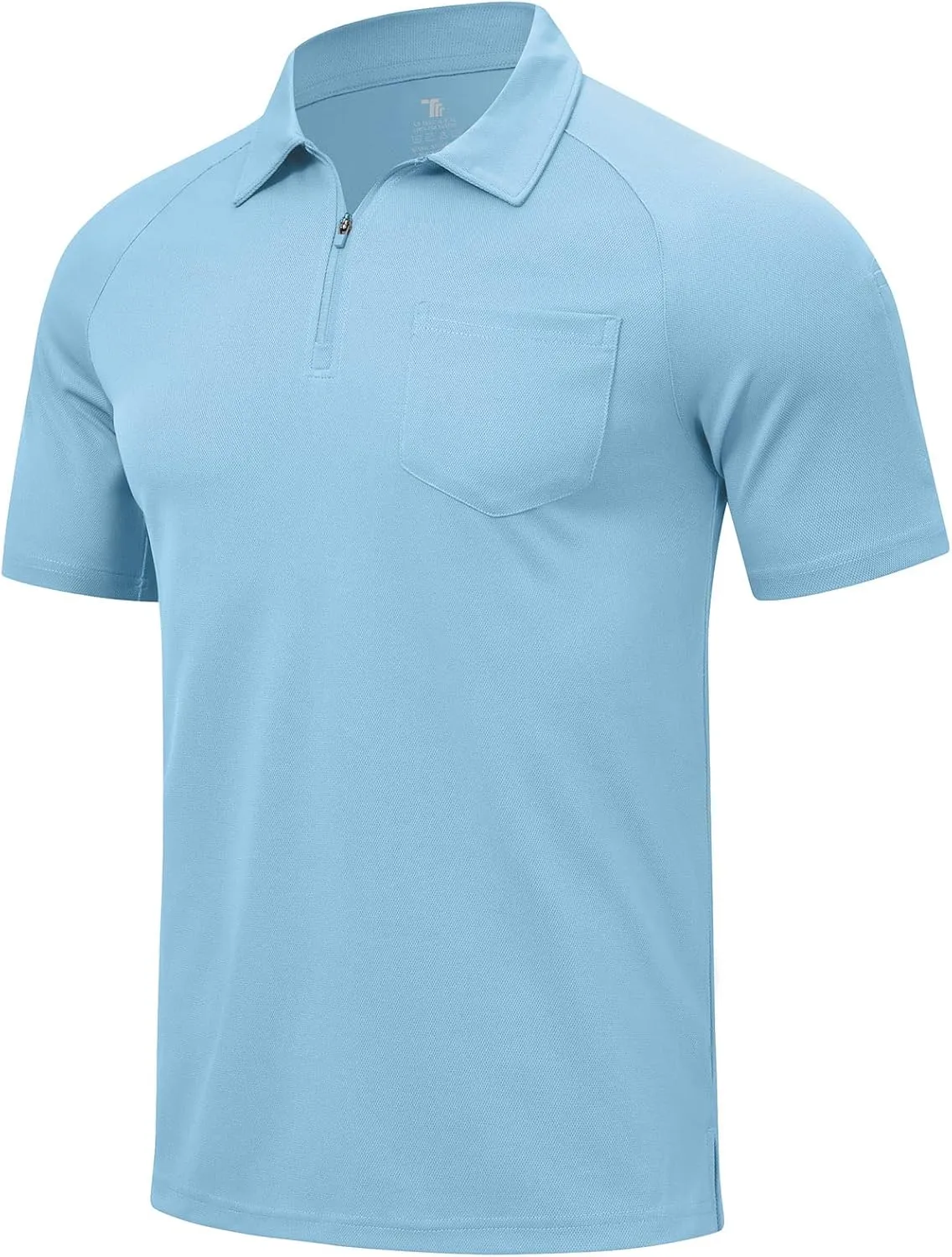 Rdruko Men's Polo Shirts with Pocket Short Sleeve Dry Fit 1/4 Zip Golf Sports Collared Summer T Shirts