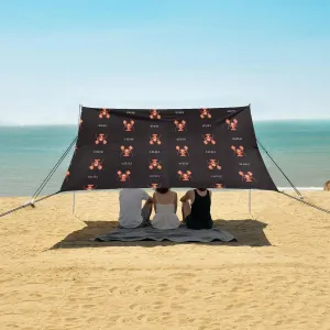 Red Lobster Marine Beach Camping Tent Sun Shelter for Whole Family, Beach Shade Canopy with UPF50  UV Protection,Easy Set Up and Carry,Outdoor Shade for Trips, Fishing, Backyard Fun Picnics
