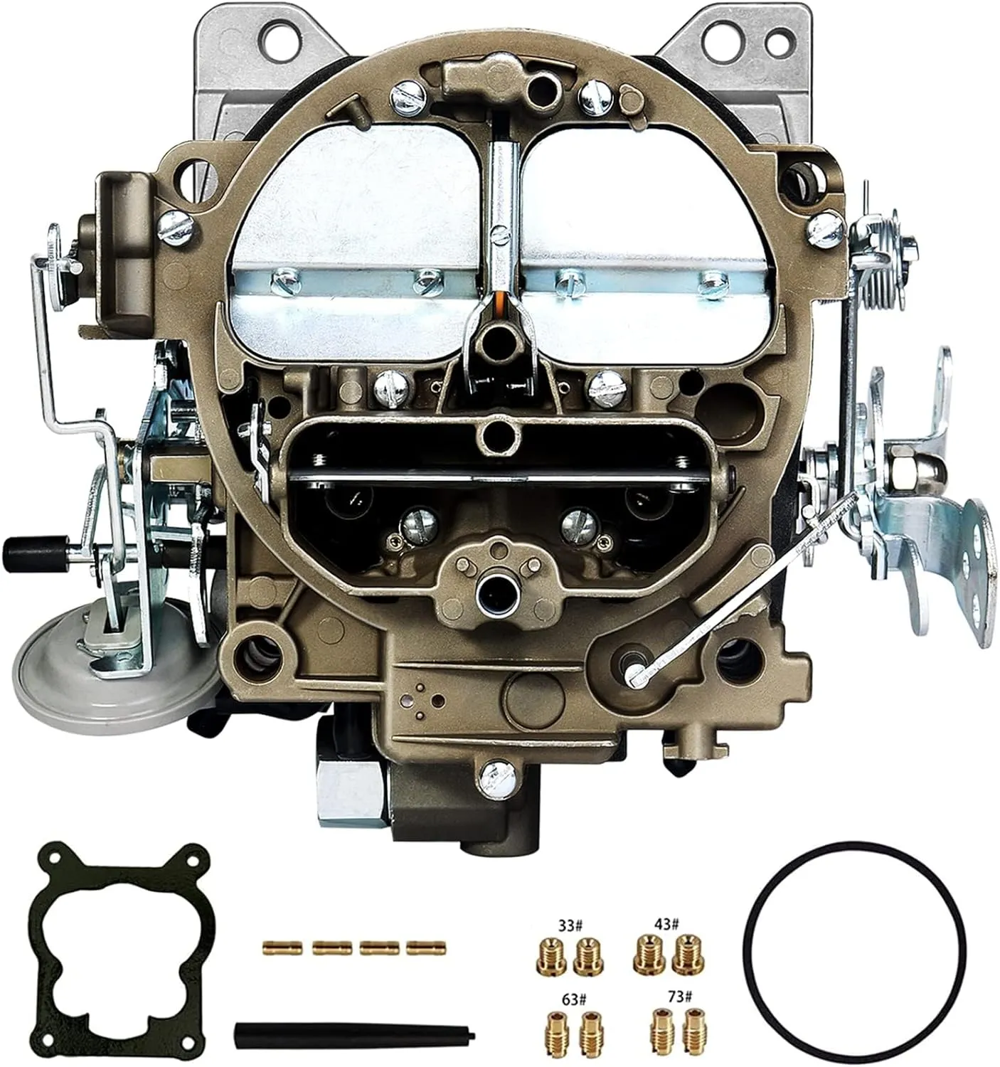 Rochester Quadrajet Carburetor 4 Barrel For Chevy 1966-1973 327 350 427 Engines Trucks and Cars, Replace 1975-1979 Corvettes 1901R 750 CFM 4BBL 4MV 1901-GG - Manual Divorced Choke Carb