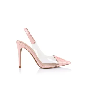Romy Pump Vinylite & Blush Pink Patent Leather