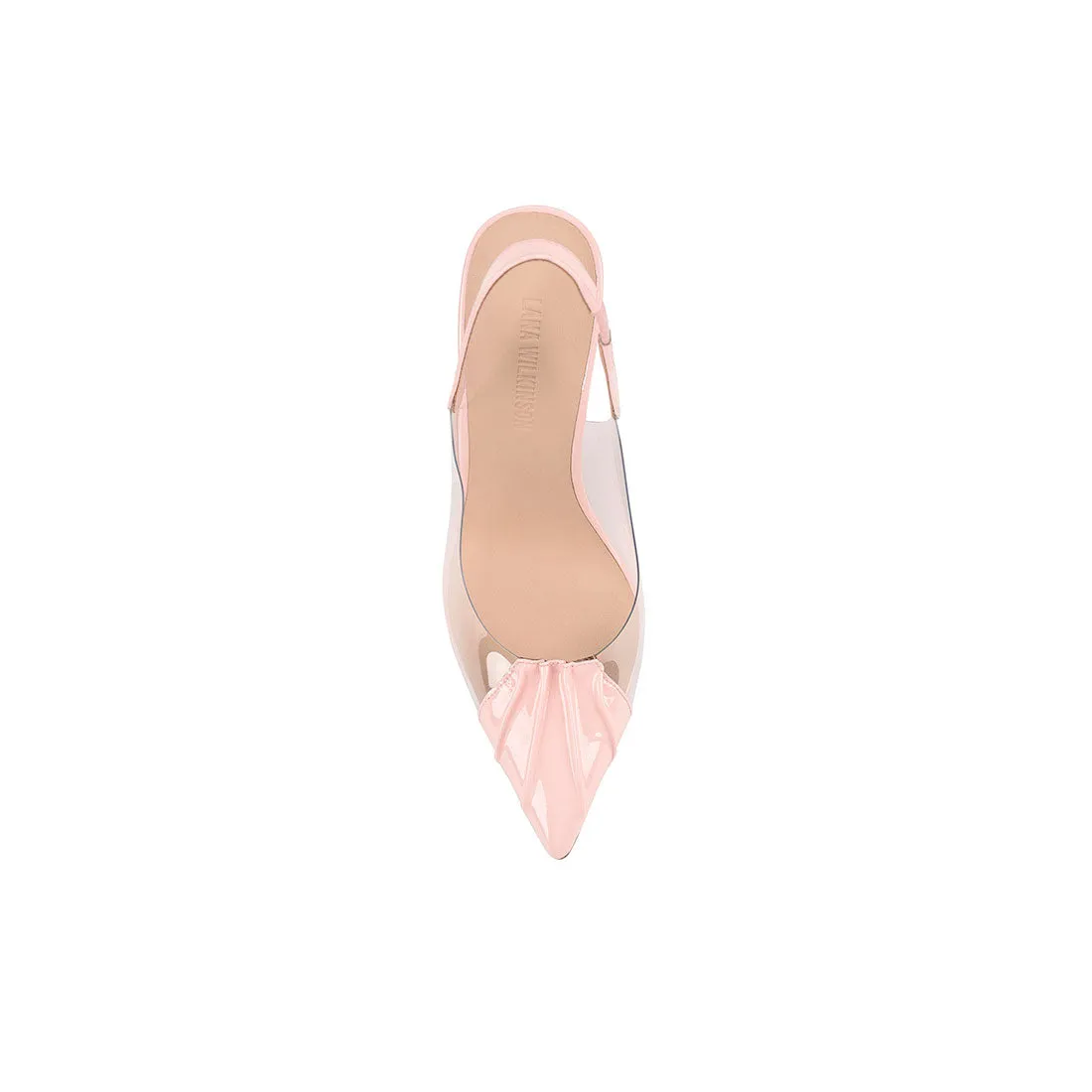 Romy Pump Vinylite & Blush Pink Patent Leather