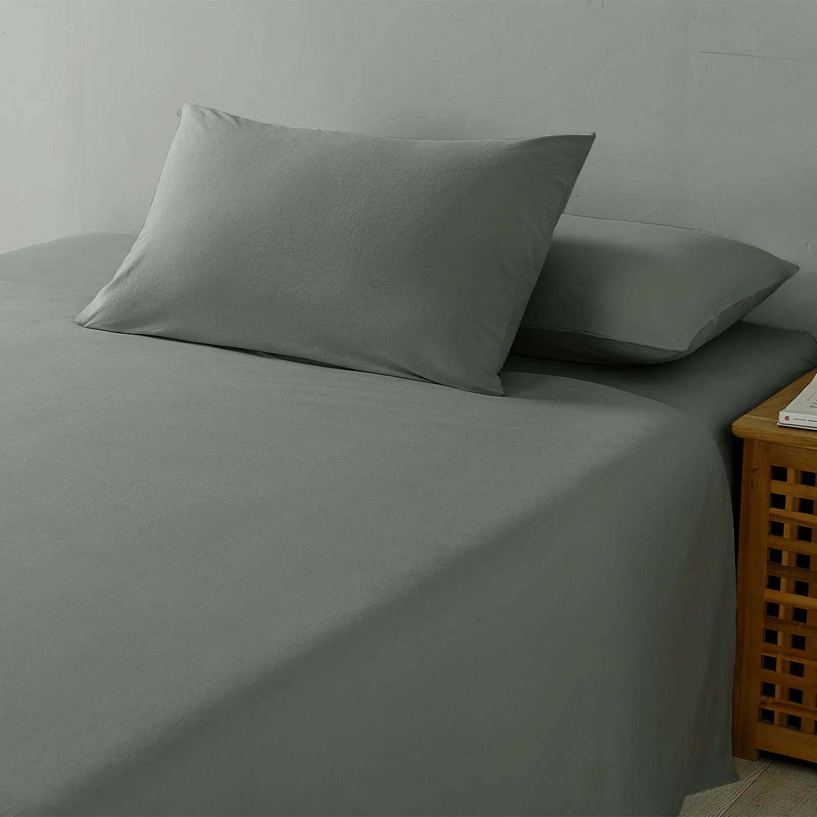 Royal Comfort 100% Jersey Cotton 4 Piece Sheet Set - King - Charcoal Marle