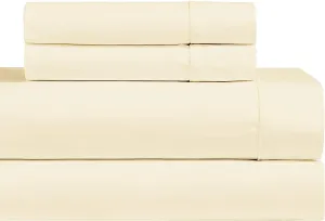 Royal Hotel Bedding Luxury Heavyweight 1000 Thread Count 3pc Bed Sheet Set 100% Cotton Material, Cool - Durable, Soft and Breathable Deep Pocket Sheets in Twin XL Size, Ivory-Cream