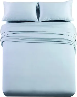 Royal Hotel Bedding Luxury Heavyweight 1000 Thread Count 4pc Bed Sheet Set 100% Cotton Material, Cool - Durable, Soft and Breathable Deep Pocket Sheets in King Size, Light Blue