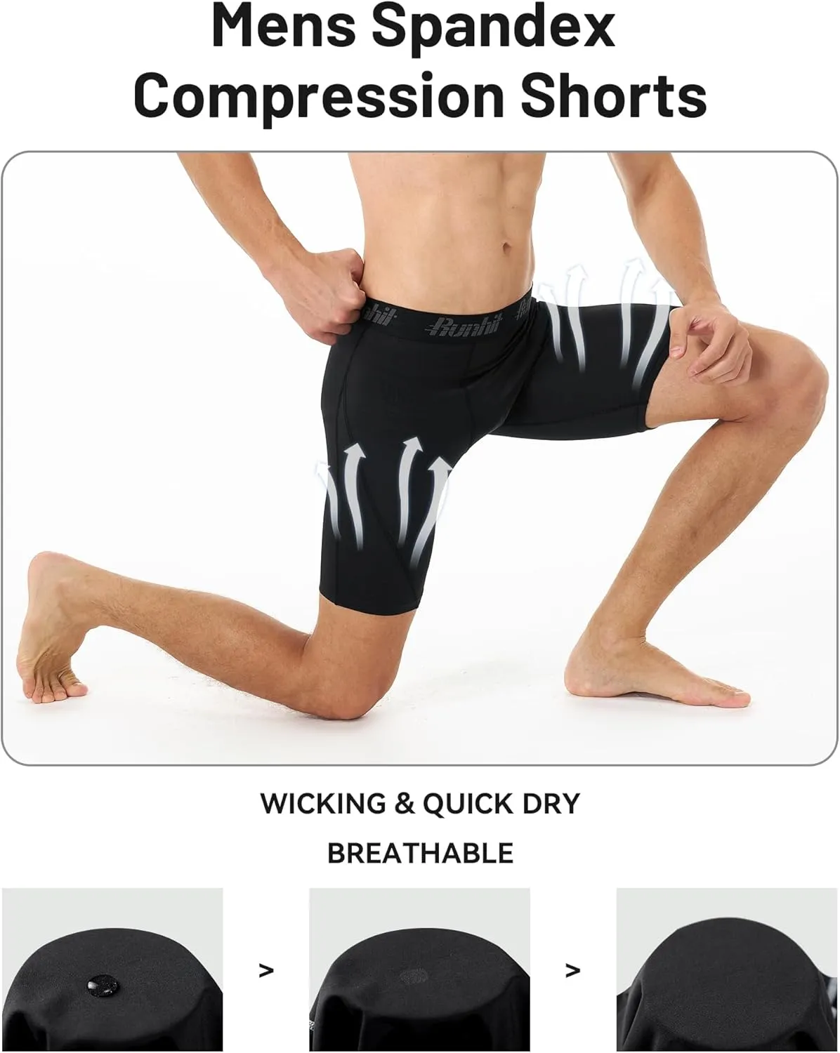 Runhit Mens Compression Shorts Athletic Running Spandex Shorts Sports Workout Performance Base Layer Underwear