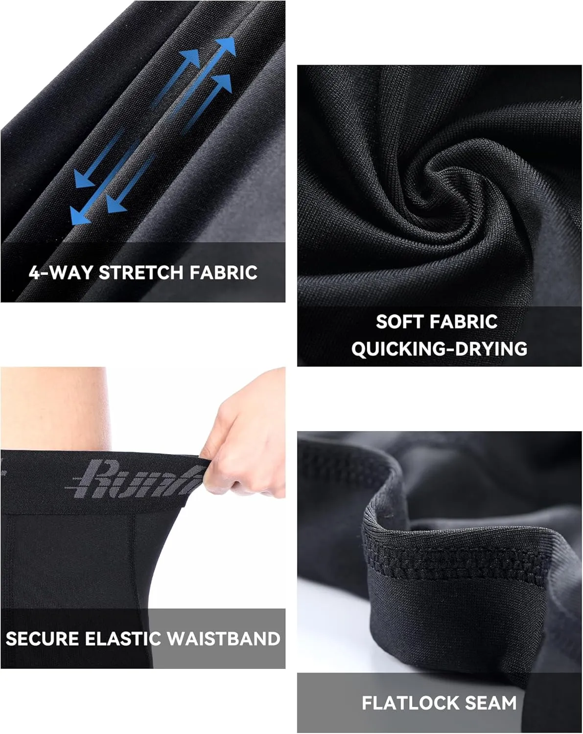 Runhit Youth Boys' Compression Shorts,Boys Performance Athletic Base Layers Underwear Sports Shorts