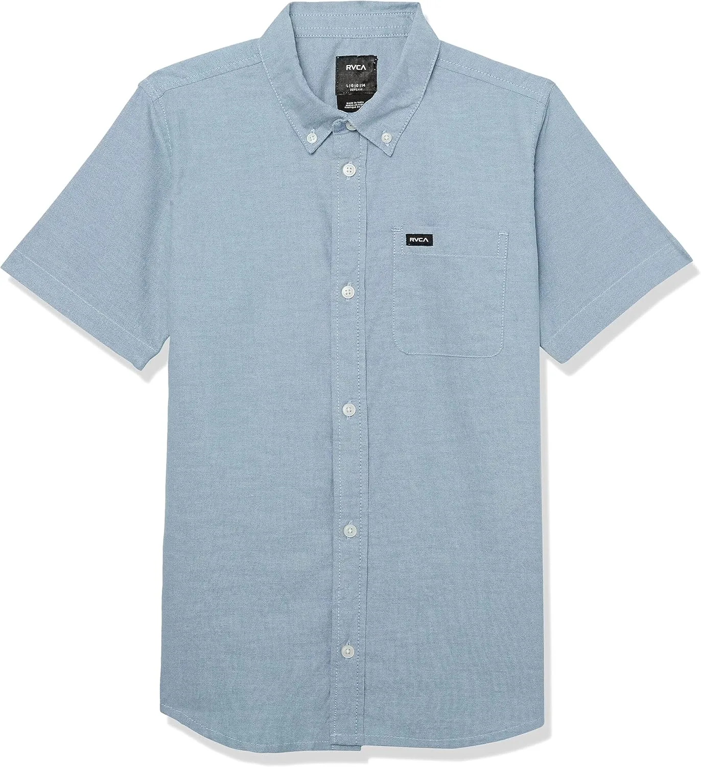 RVCA Boys' Fall Short Sleeve Button Up Collar Woven