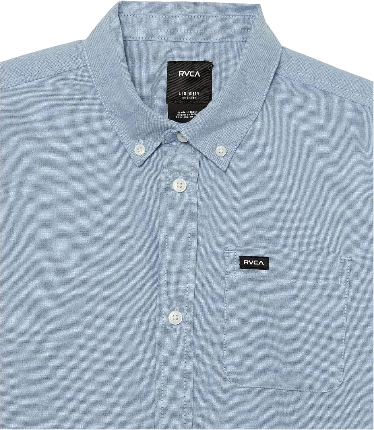 RVCA Boys' Fall Short Sleeve Button Up Collar Woven