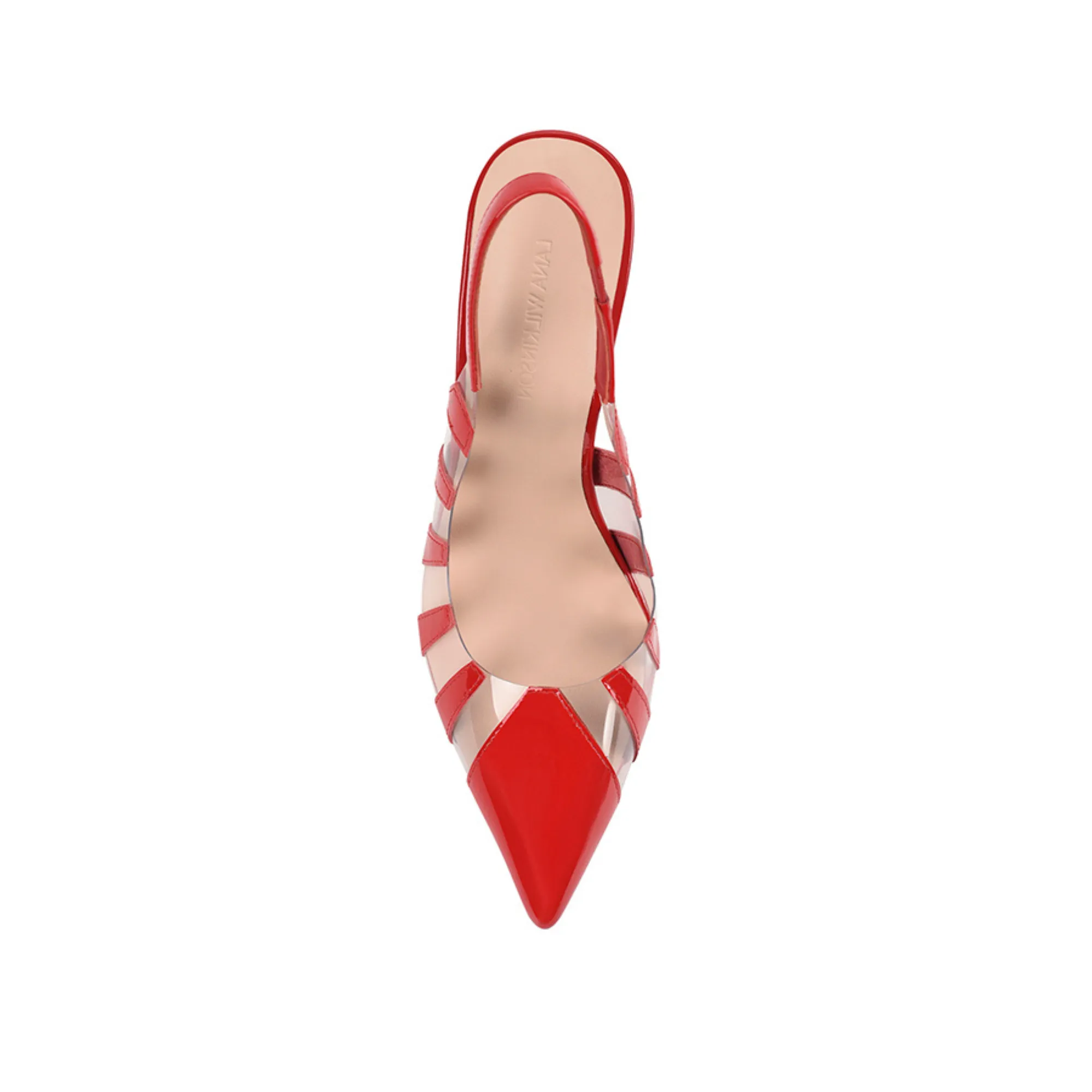 Sasha Pump Vinylite & Red Patent Leather