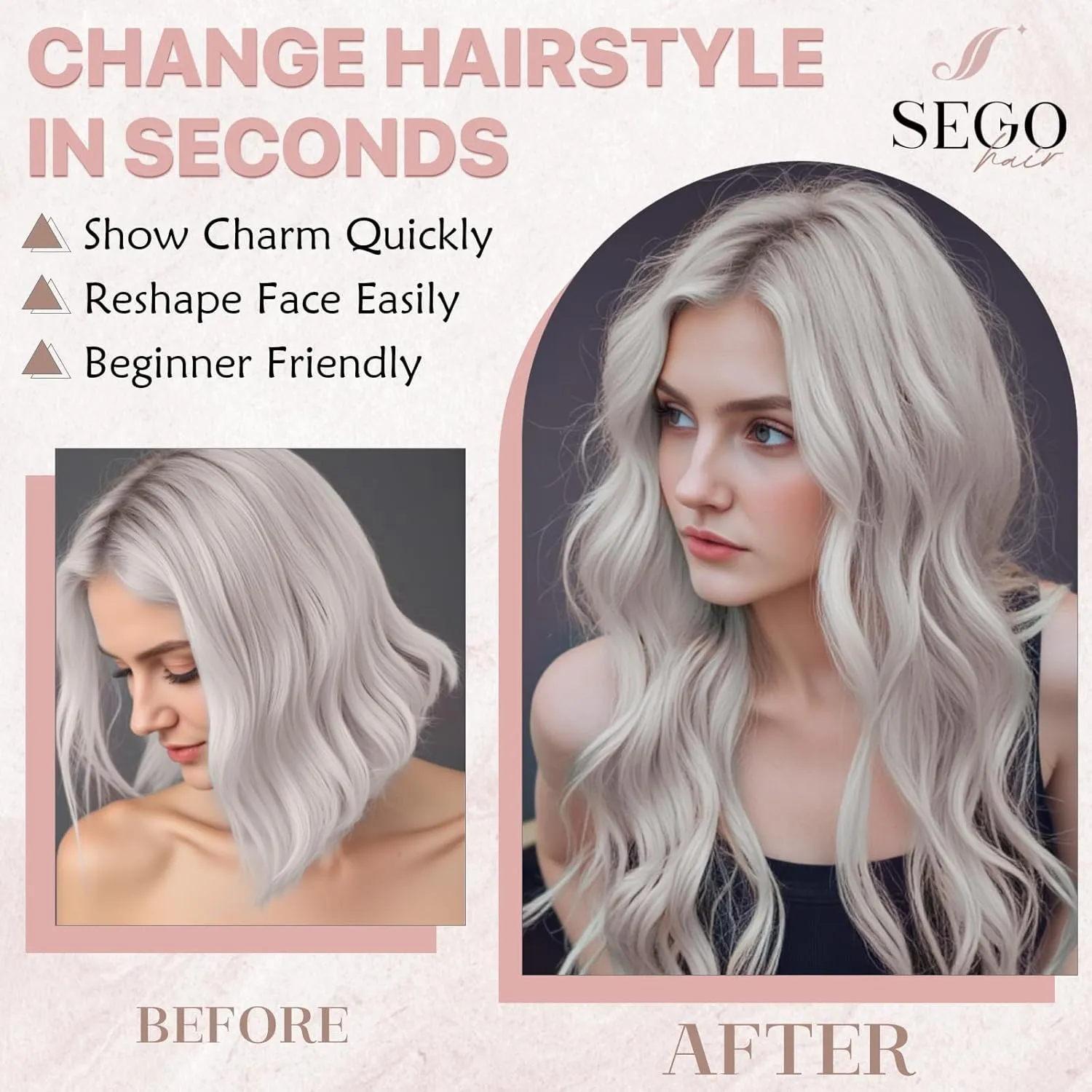 SEGO One Pieces 5 Clips in Hair Extensions Wavy Natural Soft Synthetic Hairpieces for Women Hair Clip Extensions for Women,24inch Burgundy,180g
