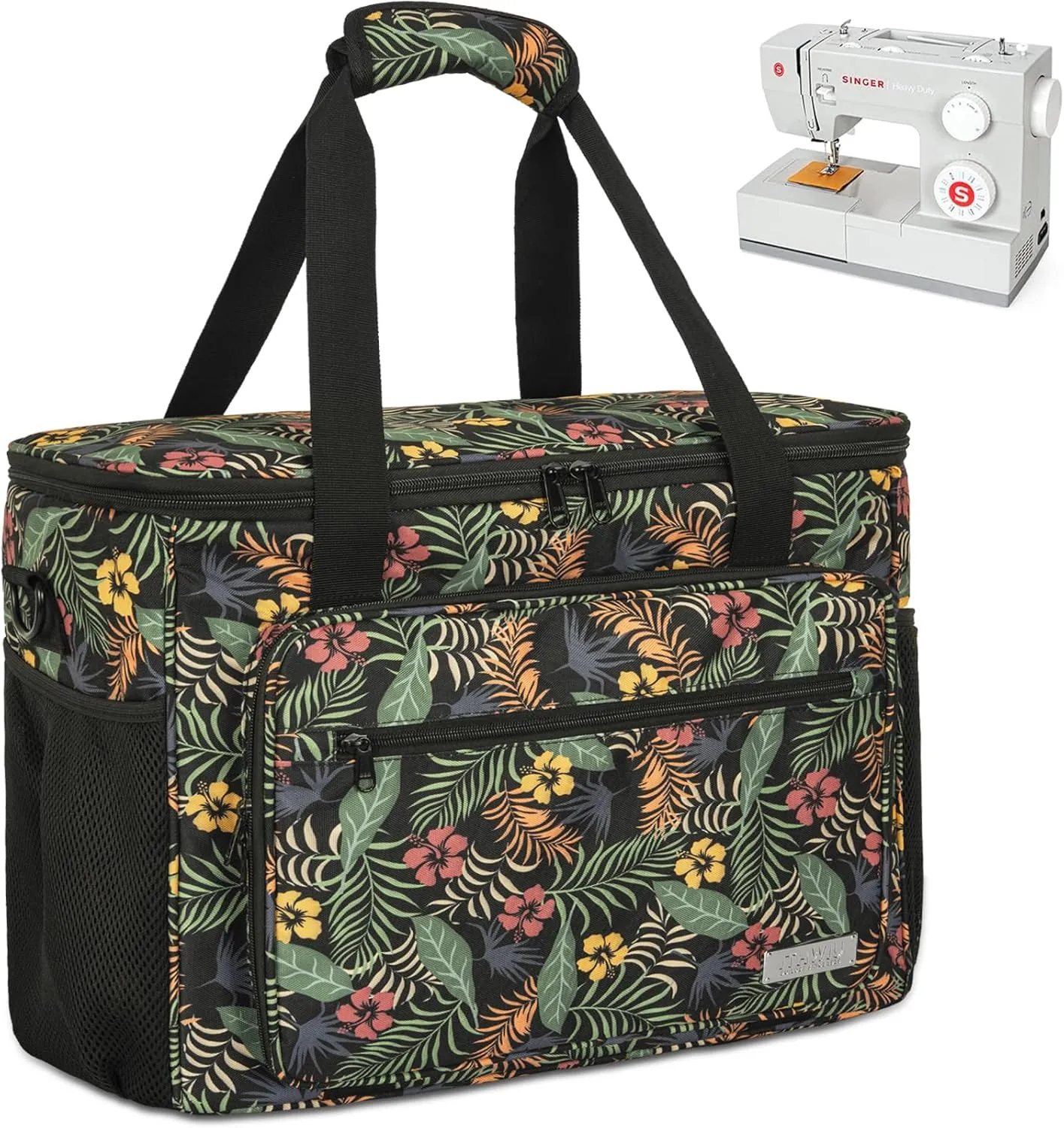 Sewing Machine Carrying Case with Multiple Storage Pockets for Accessories, Universal Tote Storage Bag