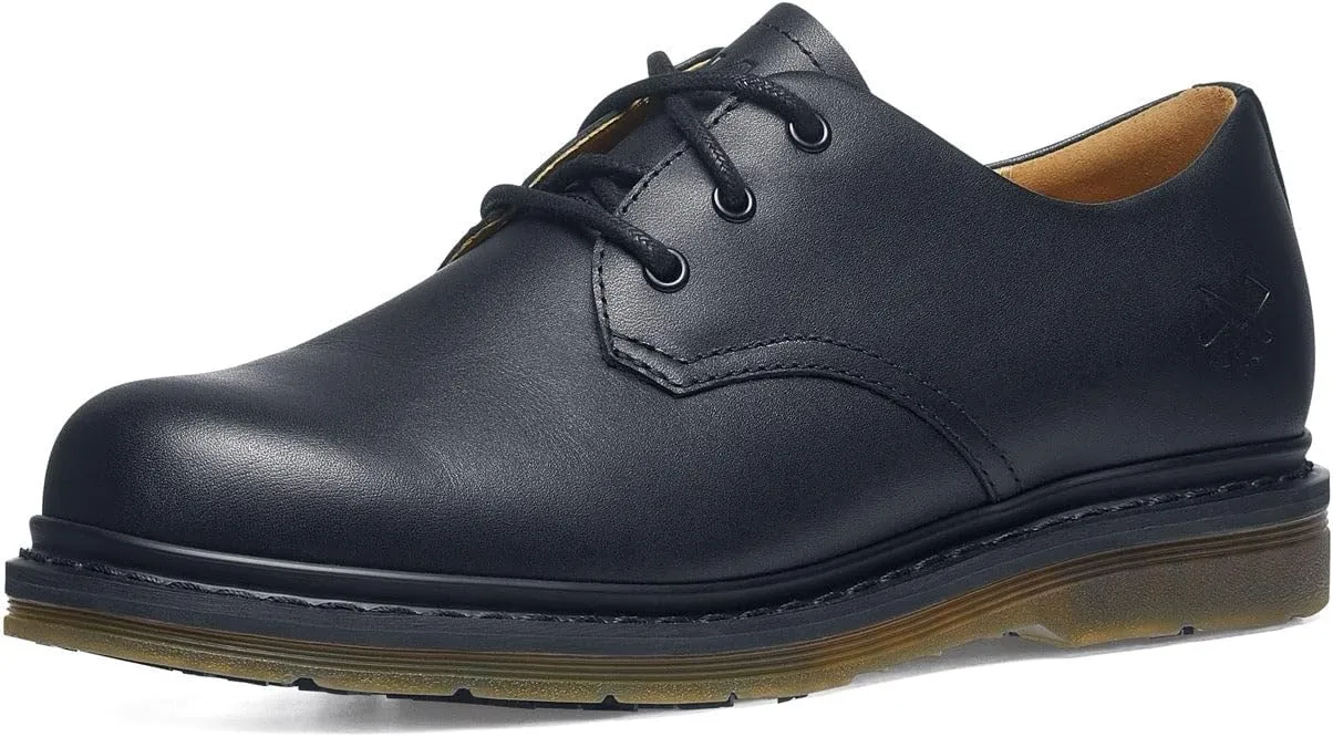 Shoes for Crews Minetta Mens Womens Unisex Non Slip Dress Work Shoes - Work & Safety Footwear, Water Resistant, Lace-up, Oxford Shoes, Medium, M11.5/W13 Black
