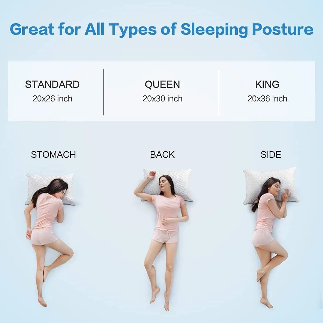 Shredded Memory Foam Pillows for Sleeping,Bed Pillows Queen Size Set of 2 Pack Cooling Adjustable,Good for Side and Back Sleeper with Washable Removable Cover